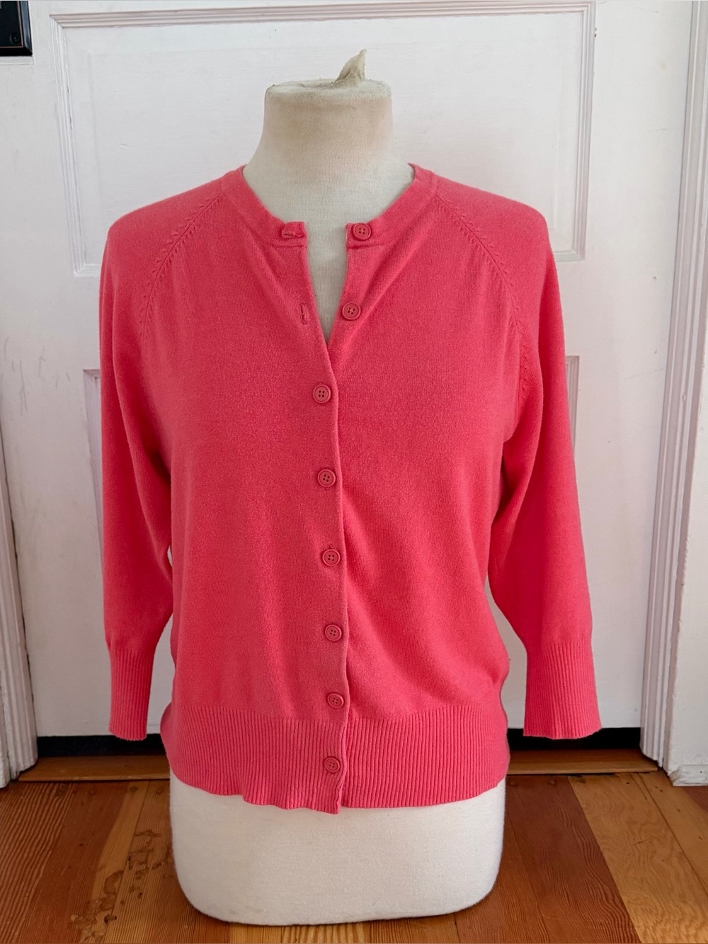 Gap 3/4 Sleeve Coral Classic Cardigan Large
